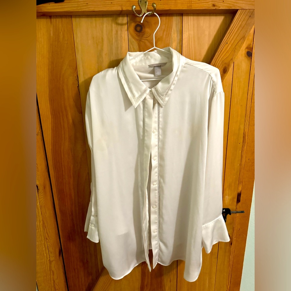 H&M White Silky Shirt